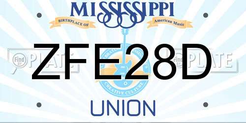 ZFE28D Mississippi License Plate
