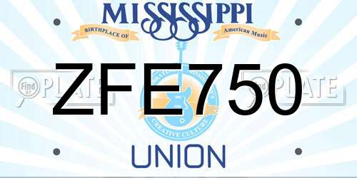 ZFE750 Mississippi License Plate