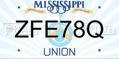 ZFE78Q Mississippi License Plate