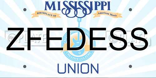 ZFEDESS Mississippi License Plate