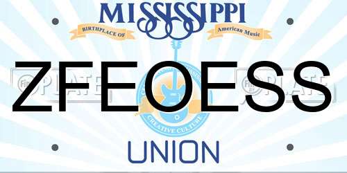 ZFEOESS Mississippi License Plate