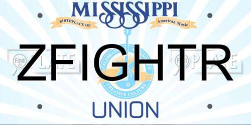 ZFIGHTR Mississippi License Plate