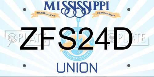 ZFS24D Mississippi License Plate