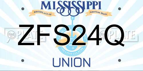 ZFS24Q Mississippi License Plate