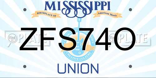 ZFS74O Mississippi License Plate
