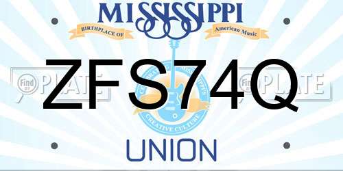 ZFS74Q Mississippi License Plate