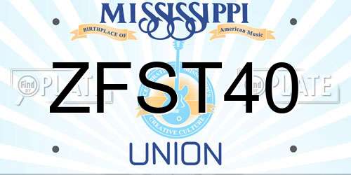 ZFST40 Mississippi License Plate