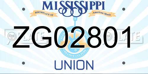 ZG02801 Mississippi License Plate