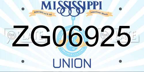 ZG06925 Mississippi License Plate