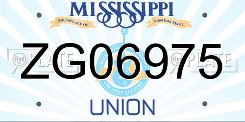 ZG06975 Mississippi License Plate