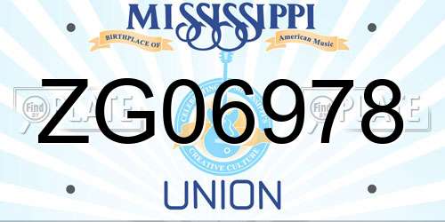 ZG06978 Mississippi License Plate