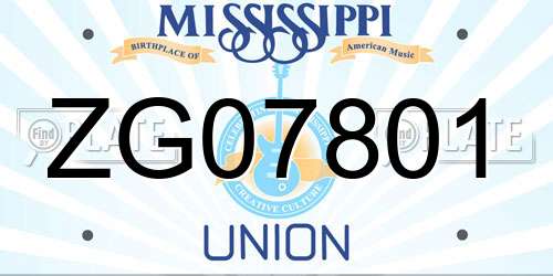 ZG07801 Mississippi License Plate
