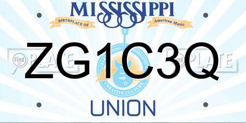 ZG1C3Q Mississippi License Plate