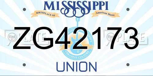 ZG42173 Mississippi License Plate