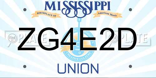 ZG4E2D Mississippi License Plate