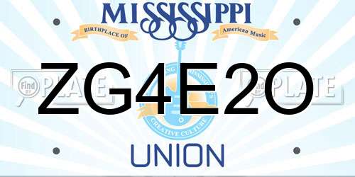 ZG4E2O Mississippi License Plate