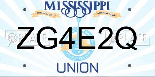 ZG4E2Q Mississippi License Plate