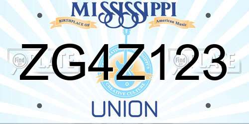ZG4Z123 Mississippi License Plate