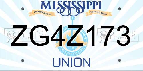 ZG4Z173 Mississippi License Plate