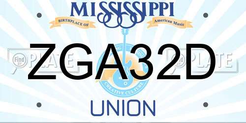 ZGA32D Mississippi License Plate