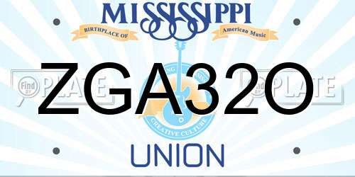 ZGA32O Mississippi License Plate