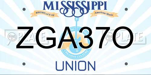 ZGA37O Mississippi License Plate