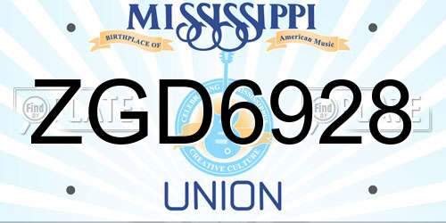 ZGD6928 Mississippi License Plate