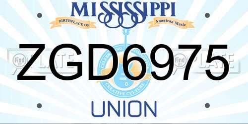 ZGD6975 Mississippi License Plate