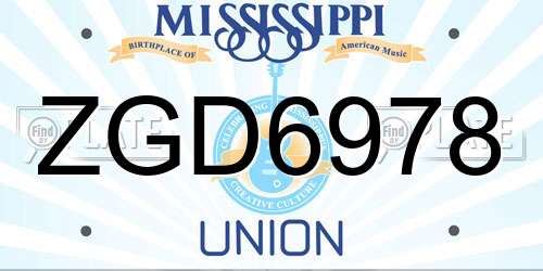 ZGD6978 Mississippi License Plate