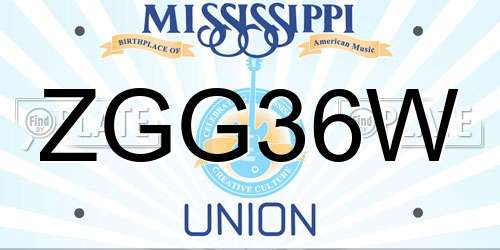 ZGG36W Mississippi License Plate