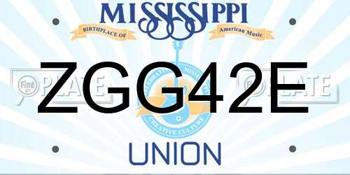 ZGG42E Mississippi License Plate