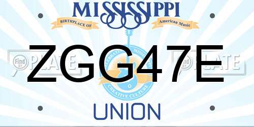 ZGG47E Mississippi License Plate