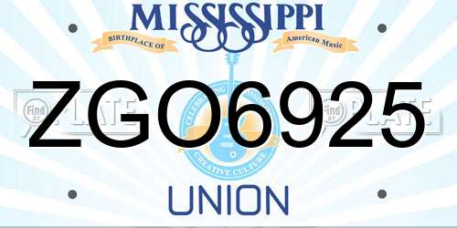 ZGO6925 Mississippi License Plate