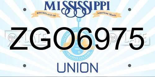 ZGO6975 Mississippi License Plate