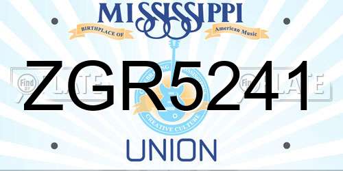 ZGR5241 Mississippi License Plate