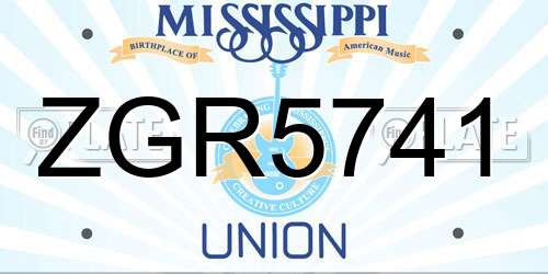 ZGR5741 Mississippi License Plate