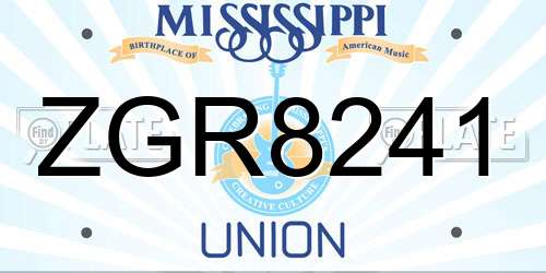 ZGR8241 Mississippi License Plate