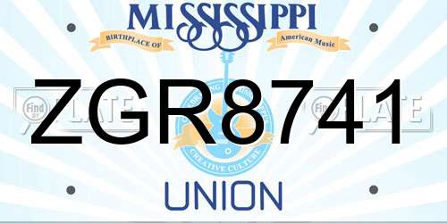 ZGR8741 Mississippi License Plate