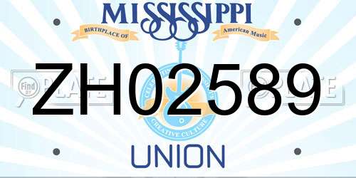 ZH02589 Mississippi License Plate