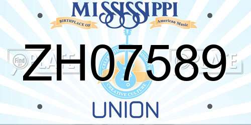 ZH07589 Mississippi License Plate