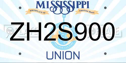ZH2S900 Mississippi License Plate