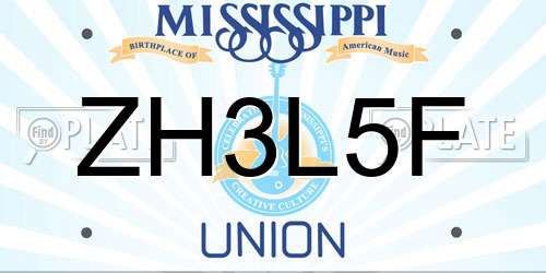 ZH3L5F Mississippi License Plate