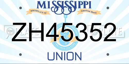 ZH45352 Mississippi License Plate