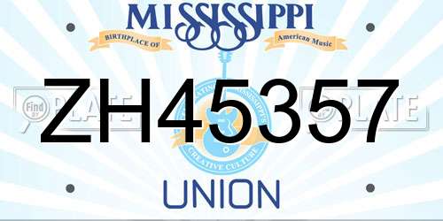 ZH45357 Mississippi License Plate