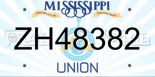 ZH48382 Mississippi License Plate