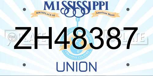 ZH48387 Mississippi License Plate