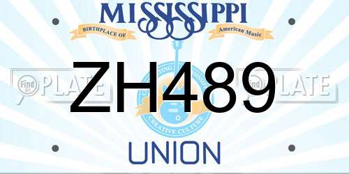ZH489 Mississippi License Plate