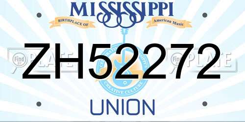ZH52272 Mississippi License Plate