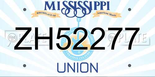 ZH52277 Mississippi License Plate