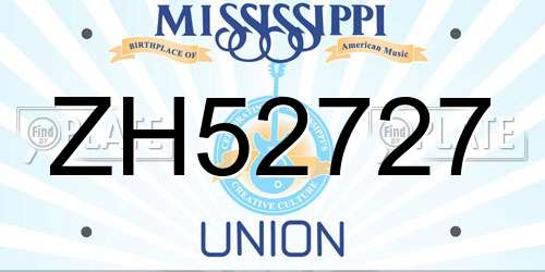 ZH52727 Mississippi License Plate